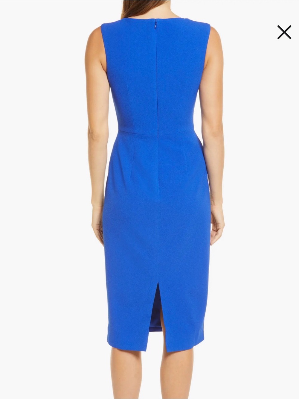 NEW Dress The Population Elle Sweetheart Neck Sheath Midi Dress Size L Blue - Picture 2 of 11